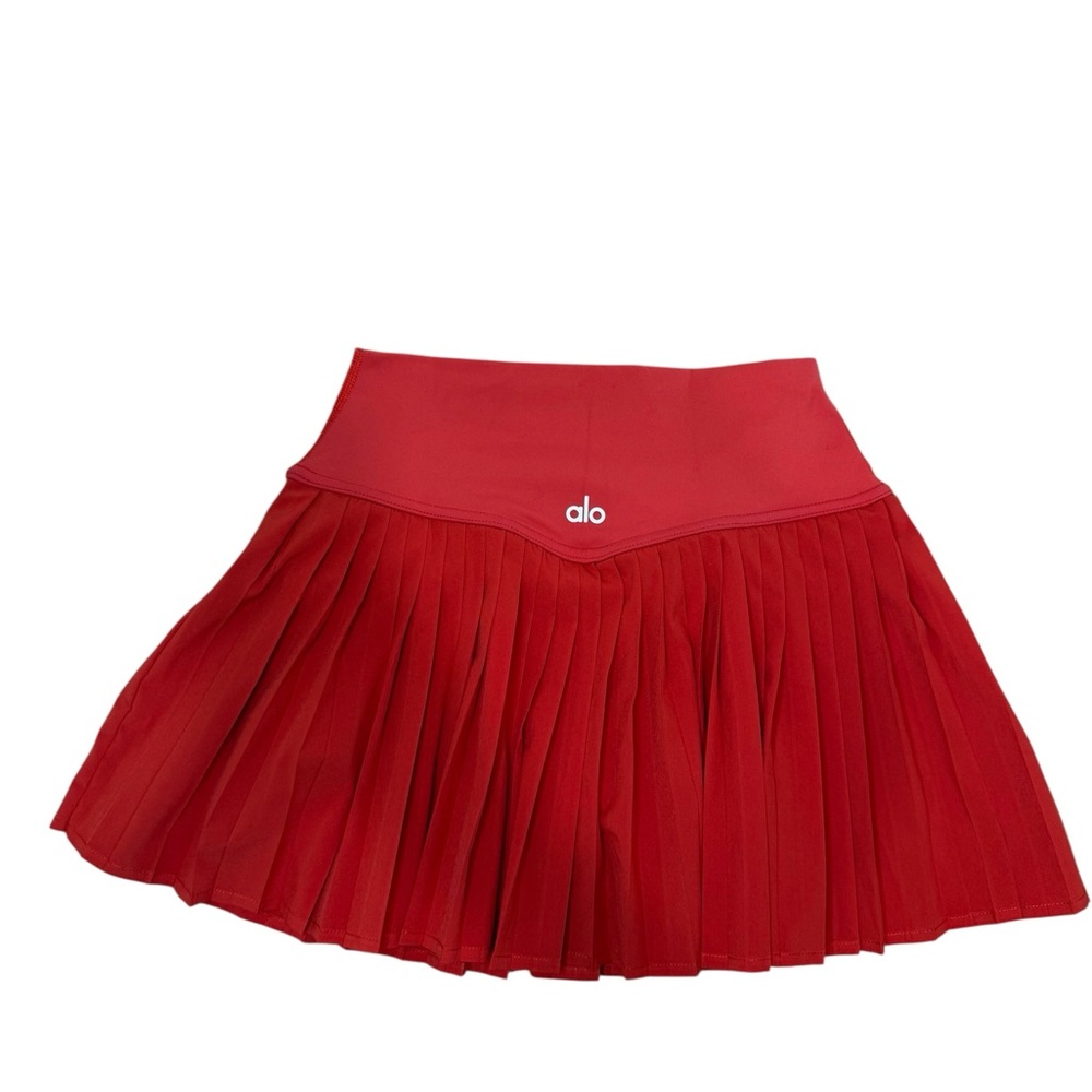 ALO Yoga Red Pleated Mini Tennis Skirt XS - Picture 7 of 10